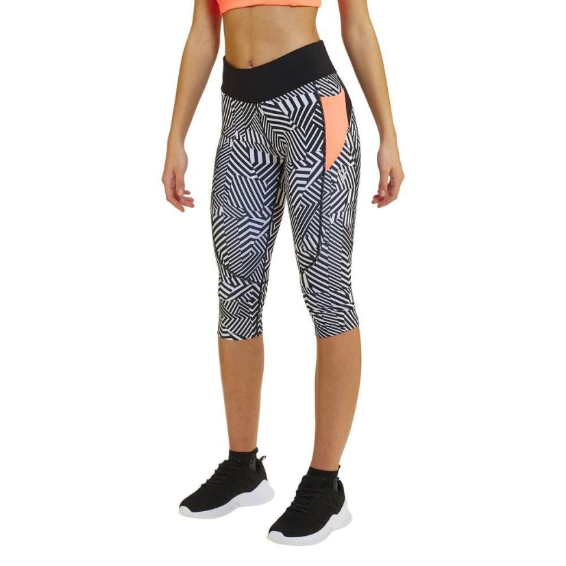Kalhoty Macron Run SCD Cheryl Light Stretch 3/4 - Farba: Biela/čierna, Veľkosť: XS
