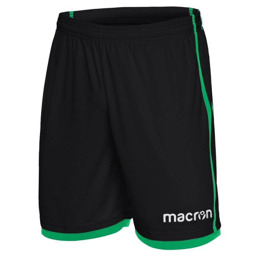 Fotbalové kraťasy Macron Algol - Barva: Černá/zelená, Velikost: 3XL