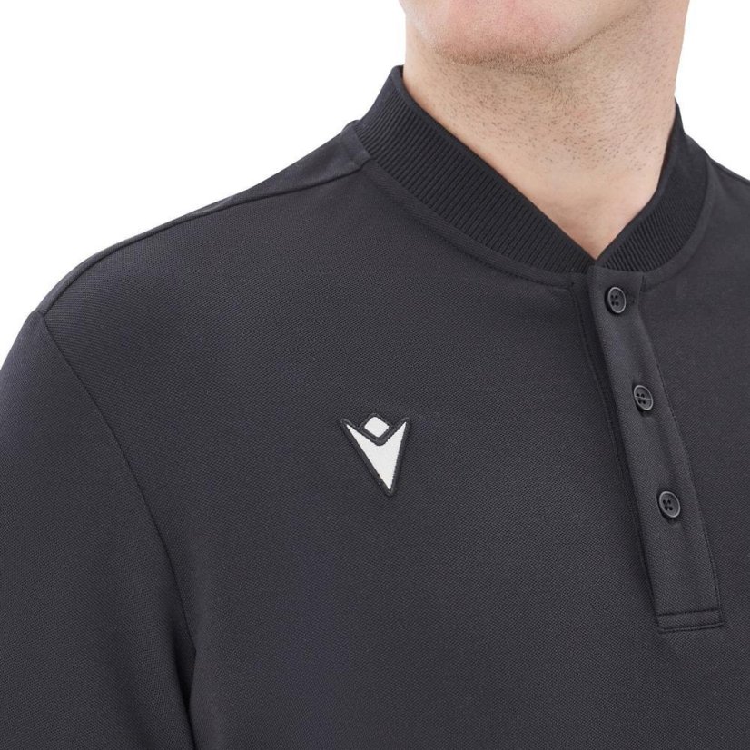 Triko Macron Ath Icon Nisiros Polo Korean Slim - Barva: Černá, Velikost: S