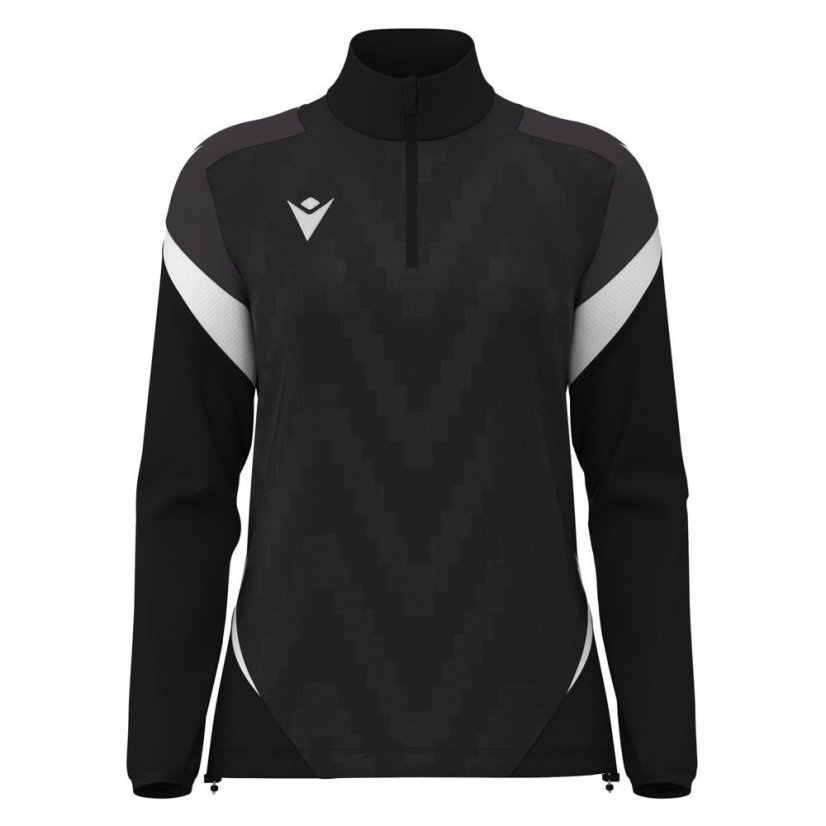 Sportovní top Macron Leona 1/4 Zip - Barva: Černá, Velikost: 3XL