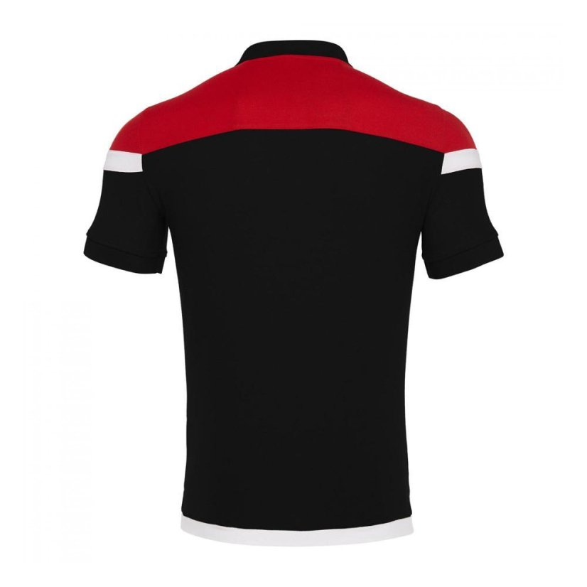 Sportovní polokošile Macron Shofar - Barva: Černá/červená, Velikost: 3XL