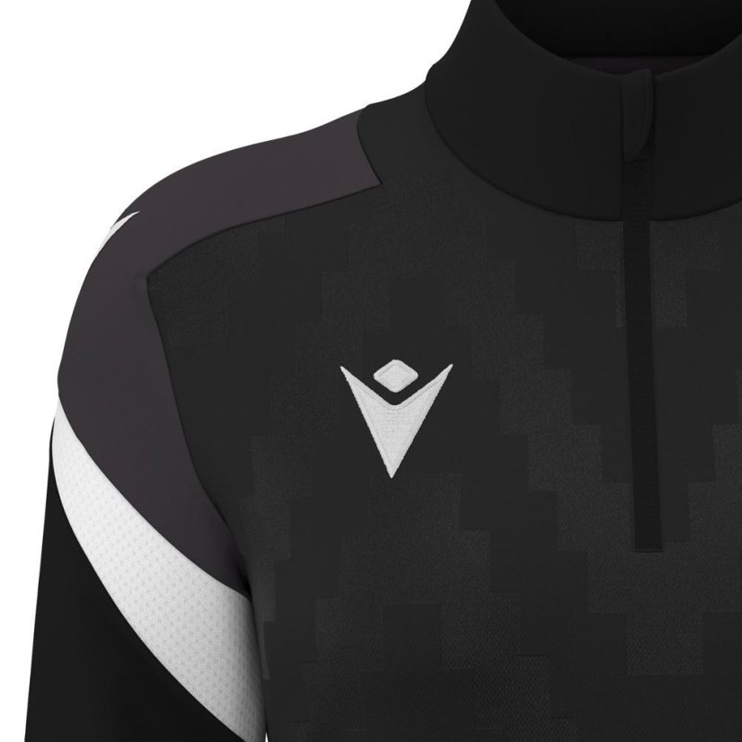Sportovní top Macron Leona 1/4 Zip - Barva: Černá, Velikost: 3XL