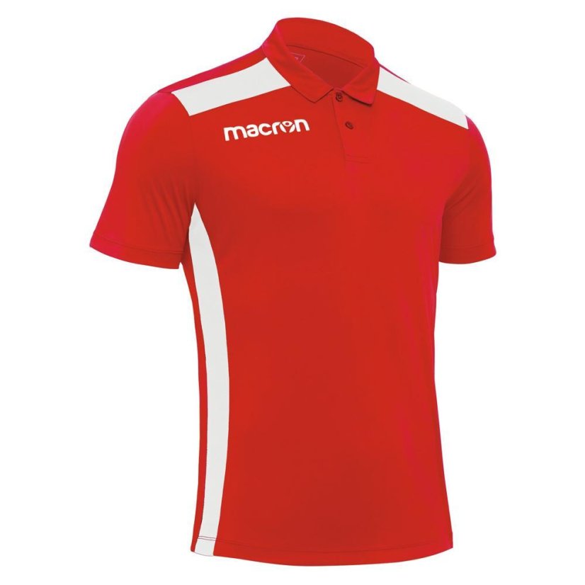 Polo tričko Macron Folk - Barva: Černá/červená, Velikost: 3XS