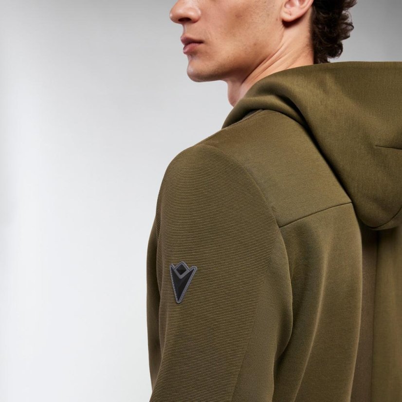Sportovní mikina na zip s kapucí Macron Ath Icon Midnight - Barva: Army, Velikost: 4XL