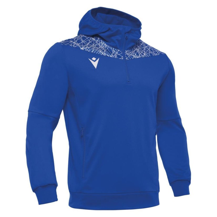 Sportovní mikina s kapucí Macron Ishtar 1/4 Zip - Farba: Čierna/biela, Veľkosť: 3XL