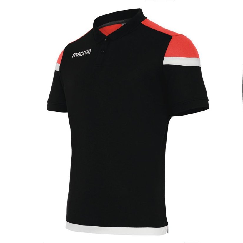 Sportovní polokošile Macron Shofar - Barva: Černá/červená, Velikost: 3XL