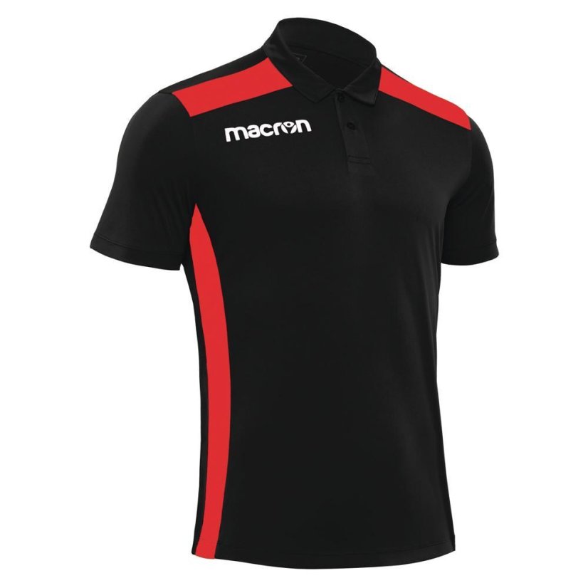 Polo tričko Macron Folk - Barva: Černá/červená, Velikost: 3XS