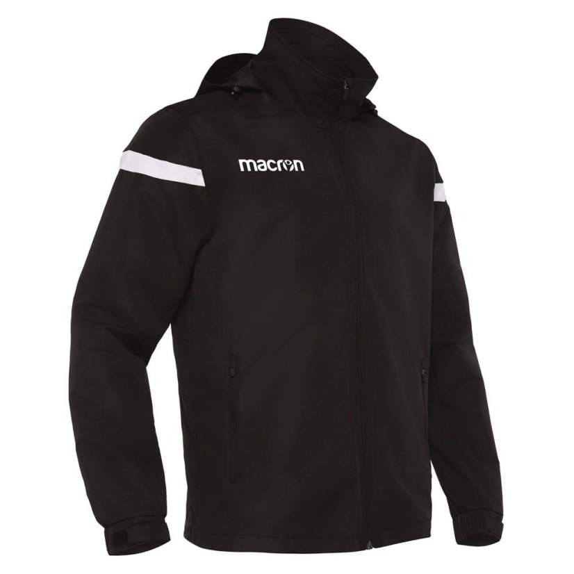 Nepromokavá sportovní bunda se zipem Macron Luzern - Barva: Černá, Velikost: 3XL
